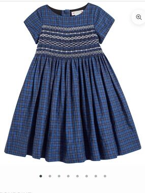 Bonpoint smocked blue dress girls 4T NWT